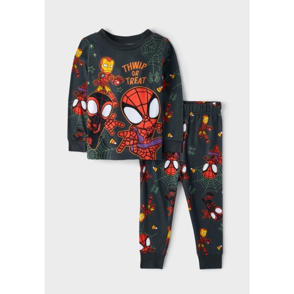 Spider-Man & Friends "Thwip Or Treat" 2pc. Pajama Top and bottom Set size 2t new